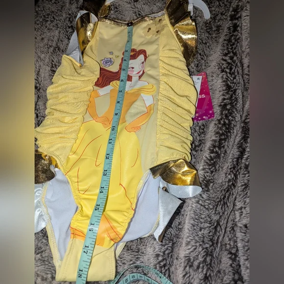 Disney Princess Belle Kids Swimsuit 8 - Picture 4 of 9